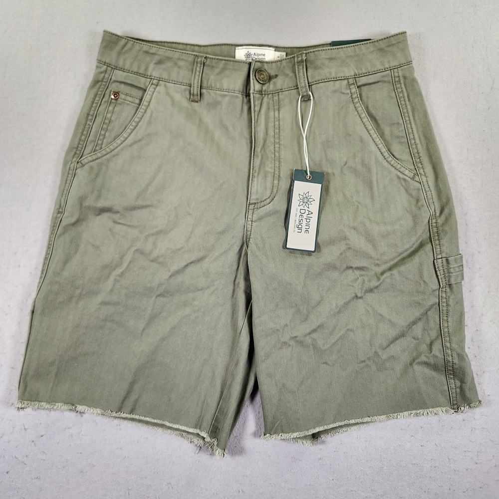 Alpine Design Women's Bermuda Shorts Green 8" Inseam Size 6 Cargo Pocket MWT